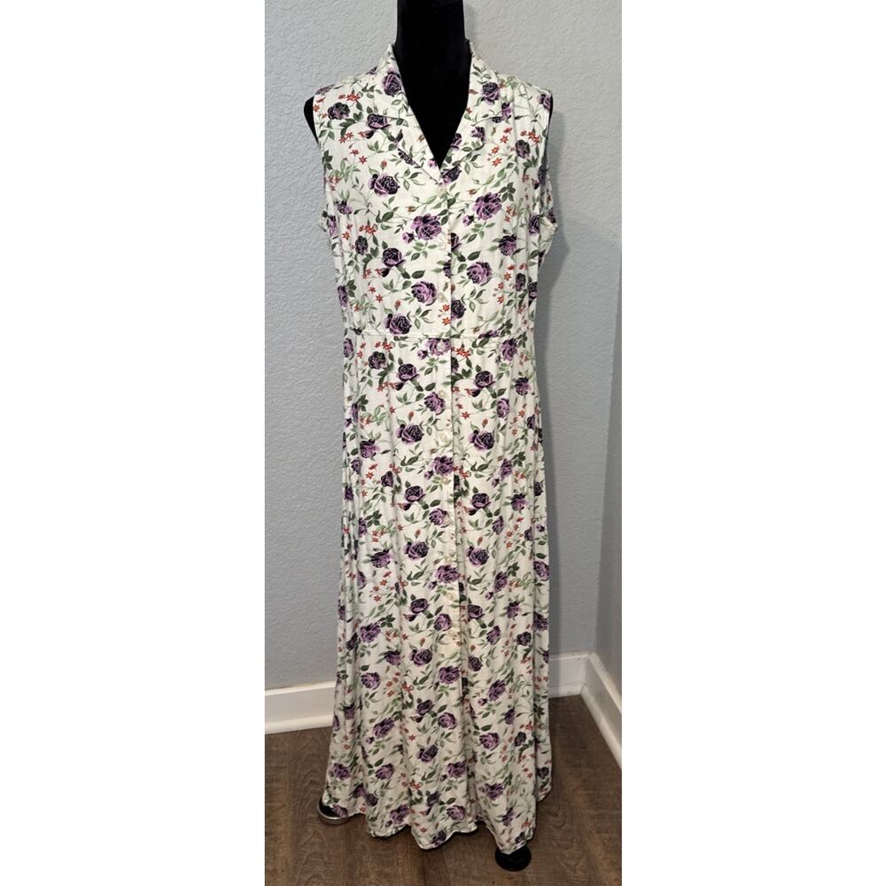 Original Island Sport Vintage Floral Jumper Dress Size 12 Cottagecore Romantic‎